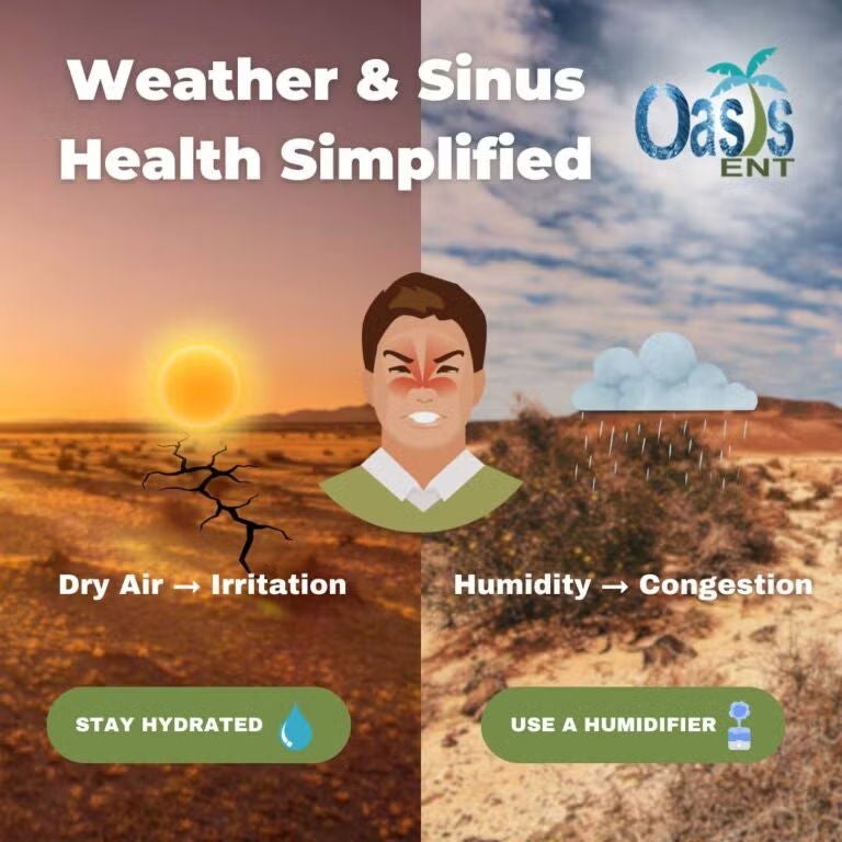 Weather effects on sinus health with tips for dry and humid air in Surprise, AZ
