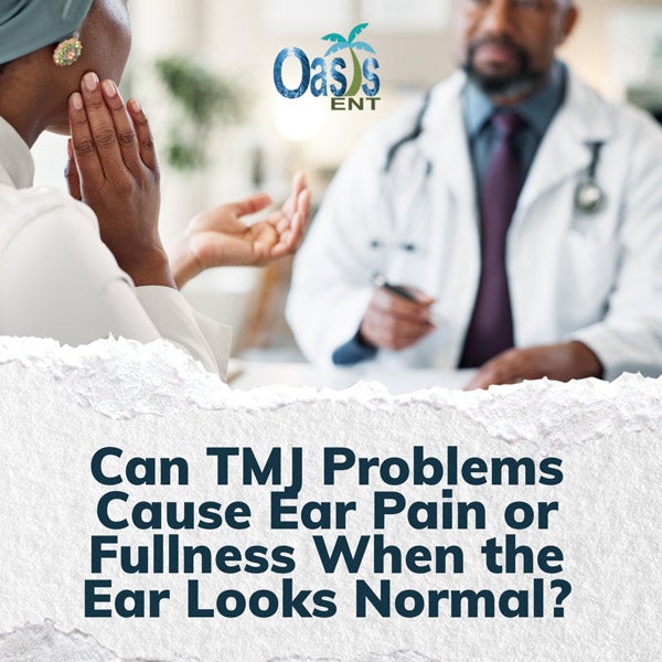 Patient discussing ear pain symptoms with ENT specialist